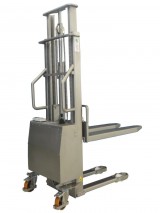 Semi-electric INOX Stacker with standard forks